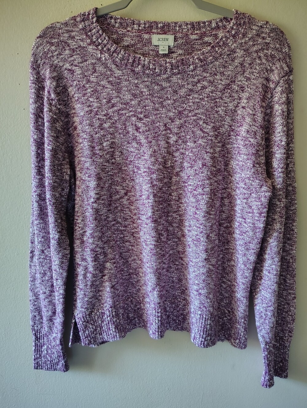 J. Crew Purple Marled Sweater Small Knit Crewneck Fall Lightweight Casual Preppy